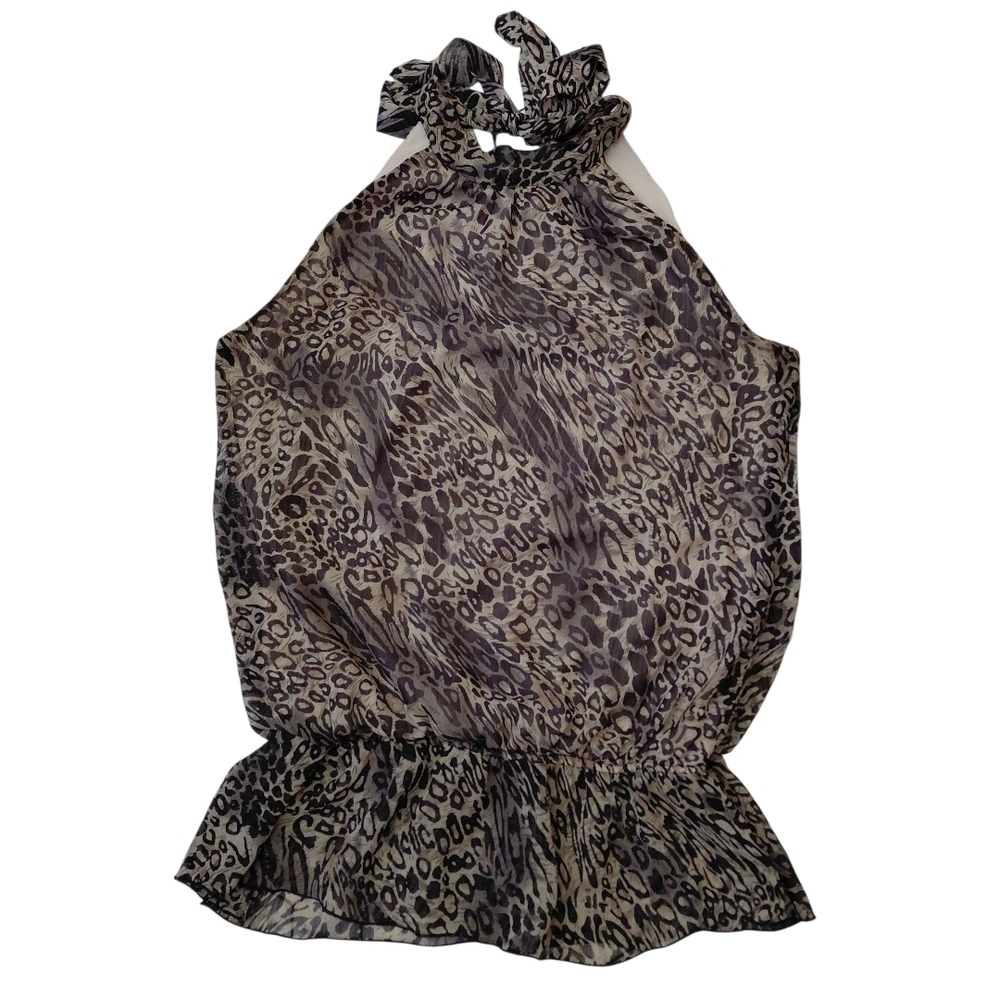 Zoe + Skye Animal Print Halter Top
